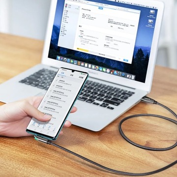 KABEL KĄTOWY USB TYP C QC PR 6A 66W do HUAWEI XIAOMI SAMSUNG HONOR 1M