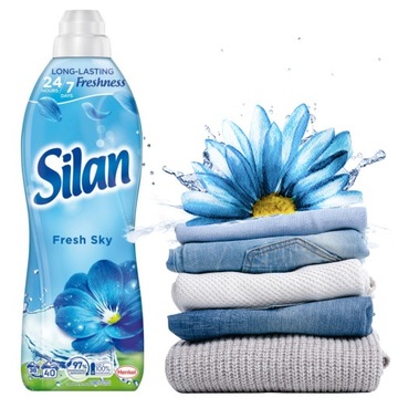 SILAN Fresh Sky Płyn do zmiękczania płukania tkanin 880ml niebieski