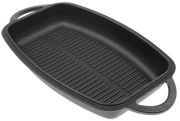 Жаровня 3,8 литра, ЧУГУННАЯ сковорода-гриль 2в1