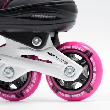 Регулируемые роликовые коньки 2 в 1. SMJ sport LEA размеры 30-33 розовый