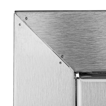 Газовая дверь из полированной нержавеющей стали 25х25 см.