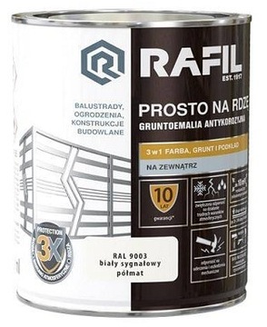 RAFIL PROSTO NA RDZĘ PÓŁMAT RAL9003 BIAŁY SYGNAŁOW