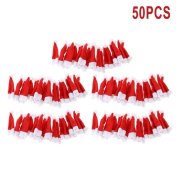 50/100pack Christmas Candy Toping Hat с Lollipop Mini Christmas Hat Hat