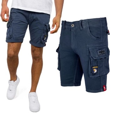 Spodenki Alpha Industries Crew Short Patch 186209 435 Granatowe 30