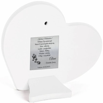 SREBRNY OBRAZEK SERCE XXL ŚWIĘTA RODZINA GRAWER