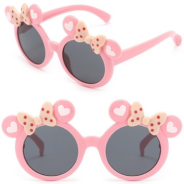 Okulary dla Dzieci Przeciwsłoneczne Ochronne UV400 Myszki Różowe