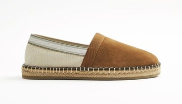 ZARA BEŻOWE BRĄZOWE SKÓRZANE BUTY ESPADRYLE 41