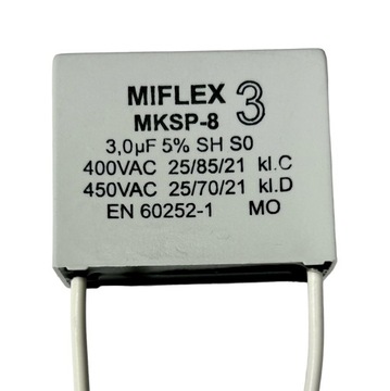 Kondensator silnikowy MIFLEX 3uF 400V POLSKI