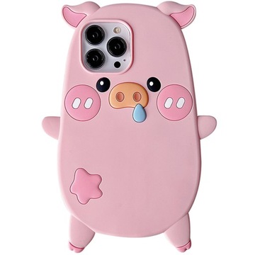 ETUI DO IPHONE 13 PRO CASE OBUDOWA RÓŻOWA ŚWINIA