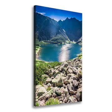 Foto obraz na płótnie Czarny staw Tatry 70x140 cm