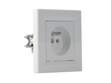 SCHNEIDER ASFORA GNIAZDO POJEDYNCZE Z UZIEMIENIEM Z RAMKĄ BIAŁE EPH2800121