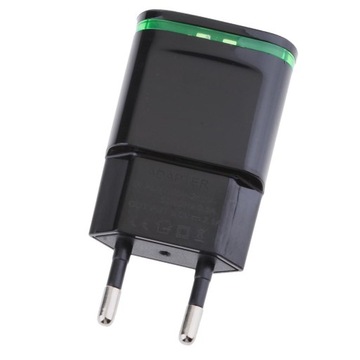 2-portowy zasilacz ścienny USB Travel Home, 2,1 A, czarny