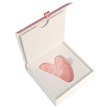 Fluff kamień Gua Sha z różowego kwarcu do masażu twarzy