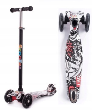 ТРЕХКОЛЕСНЫЙ СВЕТОДИОДНЫЙ БАЛАНСИРОВОЧНЫЙ СКУТЕР ГРАФФИТИ 60 КГ