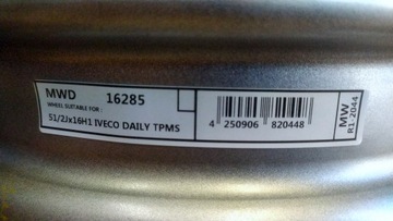 СТАЛЬНОЙ ДИС IVECO DAILY 5.5x16 ПОЛУОТДЕЛЕННЫЙ 35c 40c 50c