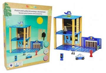Drewniany posterunek policji+akcesoria Elefun 18m+