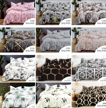 POŚCIEL 160x200 bawełniana satyna poszewki 70x80 komplet 3 części