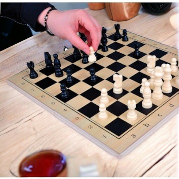 DREWNIANY ZESTAW 3w1 SZACHY WARCABY BACKGAMMON Gra Logiczna Wysoka Jakość
