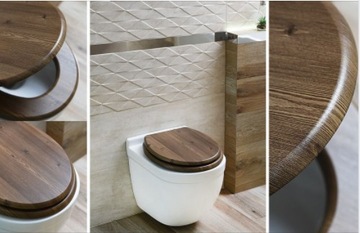 СИДЕНЬЕ ДЛЯ УНИТАЗА МЕДЛЕННО ЗАКРЫВАЮЩЕЕСЯ, ОРЕХ 1065 ДЕРЕВО