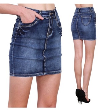 P110 JEANSOWA MINI SPÓDNICA KLASYCZNA JEANS 36 S