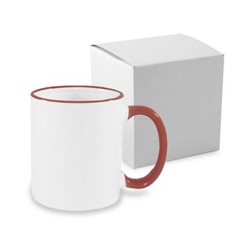 Kubek 330ml z Bordowym Uszkiem Sublimacja