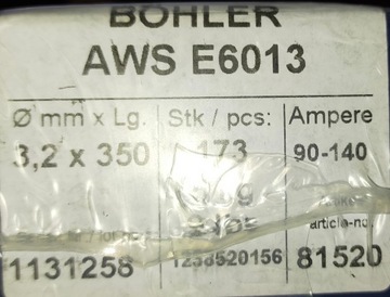 Elektrody spawalnicze stal czarna 3,2x350 Bohler