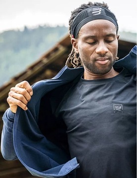 COMPRESSPORT Мужская беговая толстовка БЕСШОВНАЯ МОЛНИЯ XL