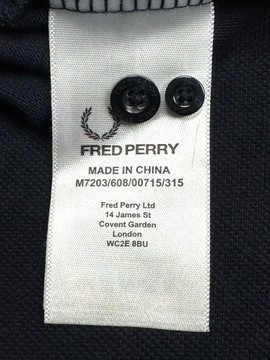 FRED PERRY Koszulka Polo Męska Slim Fit Logowana Kołnierzyk w Krateczke XL