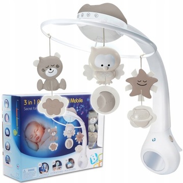 INFANTINO B-KIDS 3W1 PROJEKTOR LAMPKA KARUZELA OBROTOWA DO ŁÓŻECZKA ==OPIS=