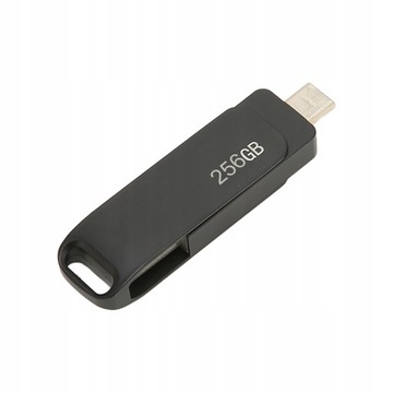 ФЛЕНКОВЫЙ НАКОПИТЕЛЬ 2 В 1, 256 ГБ USB-C 3.0 TYPE C, ДВОЙНОЙ USB-НАКОПИТЕЛЬ, ЧЕРНЫЙ