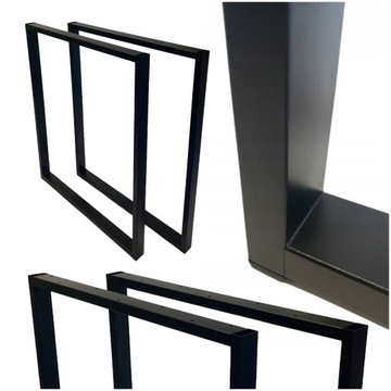 Ножки металлические для стола Лофт Индастриал, черные, 60х72 см, профиль 4х2см, 2 шт.