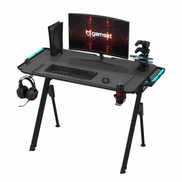 Biurko GAMSET FALCON 1.0 RGB + podkładka i stojak