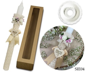 КРЕЩЕННАЯ СВЕЧА для КРЕЩАТЕЛЬНАЯ СВЕЧА с ИМЕНЕМ для МАЛЬЧИКА ДЕВОЧКИ Август