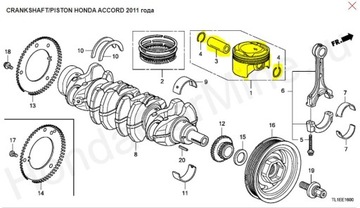 HONDA ACCORD VIII PÍSTY K24Z3 RL5 87MM - 4 KUSY