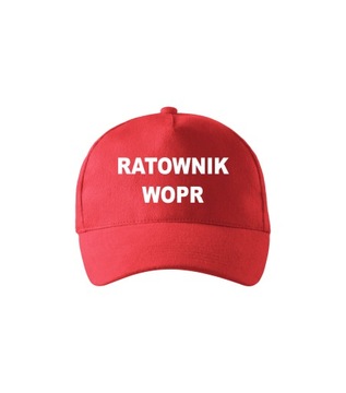 CZAPKA z daszkiem nadruk RATOWNIK WOPR czerwona