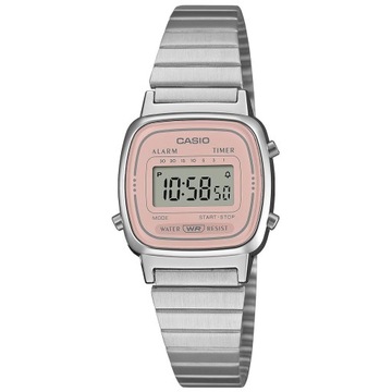 Zegarek Casio Vintage LA670WEA-4A2EF srebrny bransoleta