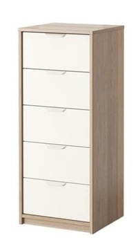 Komoda Askvoll 45x109 pięć szuflad dąb z białym