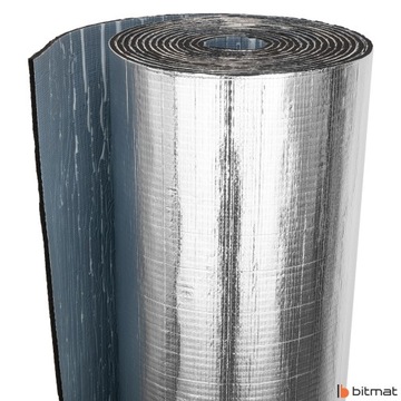 Резиновая звукоизоляционная пена MAT из АЛЮМИНИЕВОЙ пароизоляционной пленки толщиной 6 мм с клеем.