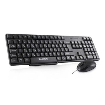 KLAWIATURA USB MEMBRANOWA LOGIC LK-12 CZARNA + MYSZKA PRZEWODOWA USB