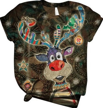 Koszulka Męska T-shirt z krótkim rękawem nadruk świąteczny roz.L