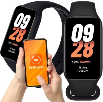 SMARTBAND Xiaomi Mi Band 8 Active CZARNY SpO2 5 ATM TFT Bluetooth 5.1 BLE