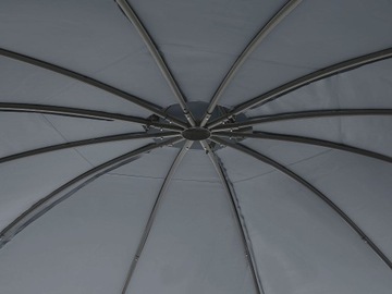 Овальный садовый павильон 368 серые шторы