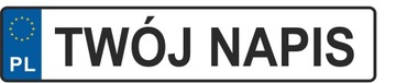 Numery rejestracyjne - Dowolny napis - ODBLASK