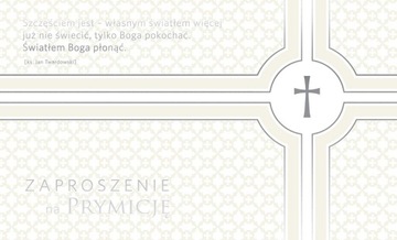 Zaproszenia na Prymicję Święcenia Kapłańskie zestaw 5 szt skromne PMZ32