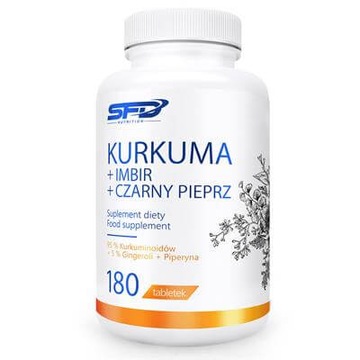 SFD KURKUMA+IMBIR+CZARNY PIEPRZ 180tab. WĄTROBA ODPORNOŚĆ TRAWIENIE
