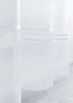 ФРАНЦУЗСКАЯ ВУАЛЬ, БЕЛЫЕ ПОЛОСКИ, ГОСТИНИЧНАЯ ШТОРА, ВЕС, 290 см, ВЫСОТА