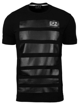 T-SHIRT EMPORIO ARMANI EA7 PRINT LOGO EA7 OKRĄGŁY DEKOLT ROZMIAR M