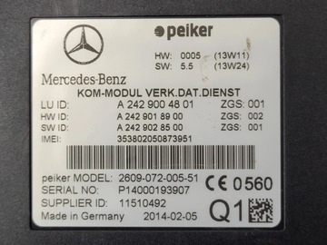 A2429004801 MERCEDES-BENZ E W212 2012 MODUL