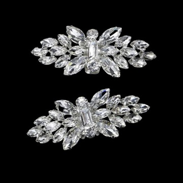 2 шт. элегантные металлические зажимы B с кристаллами