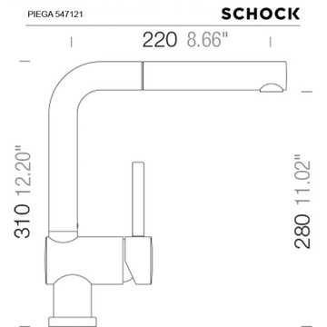 Schock PIEGA 547121 Хромированный смеситель
